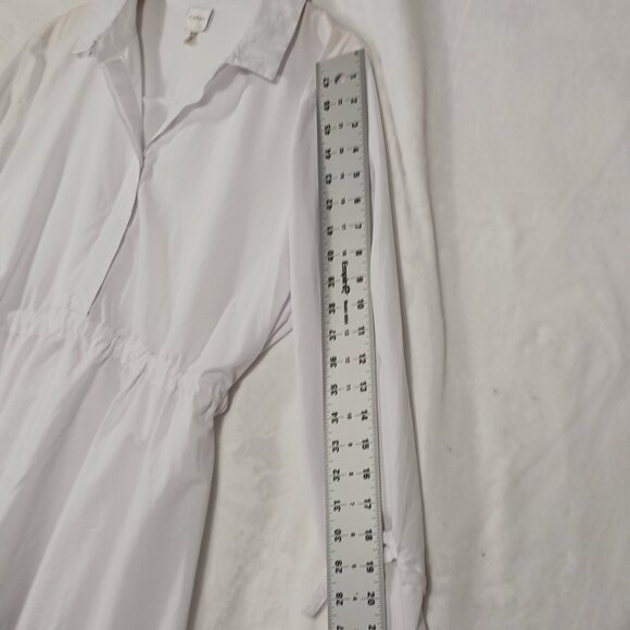 Cupio, XL White Hi Low Shirt Hidden Button Top, Full Bottom with Cinch Tie Waist - Picture 12 of 15